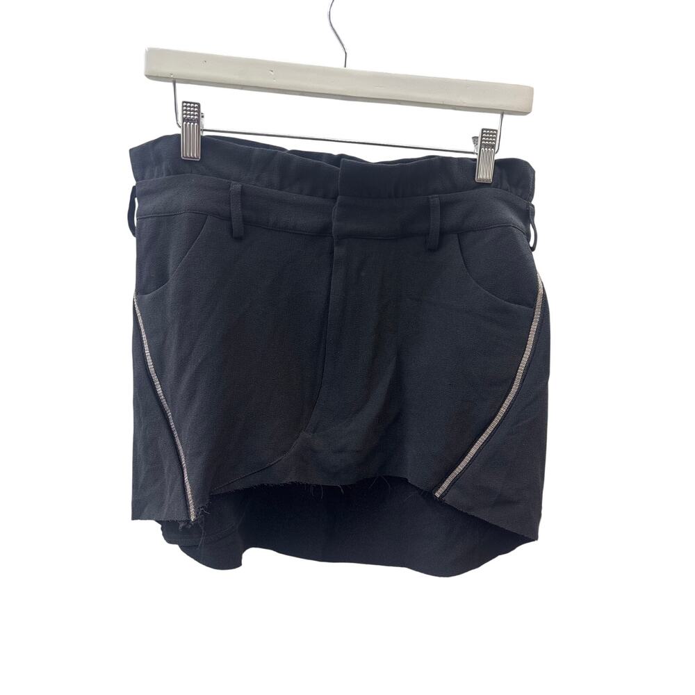 NWT One Teaspoon Small Black Zipper Accent Paperbag Sporty Athleisure Mini Skirt